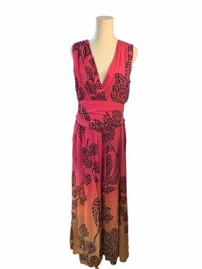 VerB Pallavi Singhee Ombre Maxi Dress Pink Boho V Neck Sleeveless